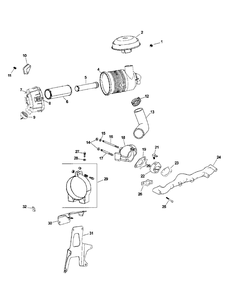 Cv740s-0015 Air Intake And Filtration Diagram and Parts List for M60-KH (53AB5BDX150-27-HP)(2003) Cub Cadet Lawn Tractor